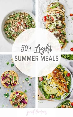 the top 50 light summer meals with text overlay that reads, 30 light summer meals