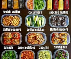 a poster showing different types of food in plastic containers and labeled with instructions on how to make them