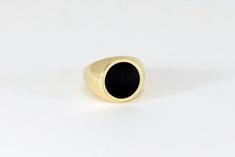 Black onyx round stone signet ring - Legier Timeless Black Signet Ring With Gemstone, Luxury Onyx Round Signet Ring, Timeless Black Enamel Signet Ring, Timeless Black Round Jewelry, Black Signet Ring With Polished Finish, Black Onyx Rings With Polished Finish, Everyday Black Signet Ring With Polished Finish, Modern Black Dome Ring, Timeless Onyx Signet Ring With Polished Finish