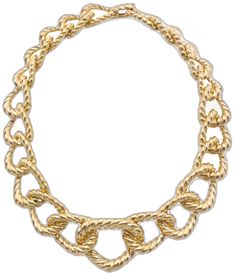 Elegant Necklace With Gold Clasp, Elegant Round Necklace With Gold Clasp, Plated Yellow Gold Pendant Chain Necklace, Elegant Gold Chain Link Necklace, Yellow Gold Link Jewelry, Elegant Gold-plated Jewelry With Gold Clasp, Luxury Formal Rope Chain Jewelry, Formal Yellow Gold Chain Link Jewelry, Classic Gold Necklace With Gold Clasp