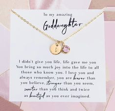 Goddaughter Gifts from Godmother, Goddaughter Necklace, Goddaughter baptism gift, Goddaughter Birthday, Goddaughter Wedding Gift, Valentines by reflection of memories Beautiful + delicate initial and July Birthstone Necklace. Necklace comes with an initial disc(1) and the birthstone (1) of your choice. * * * * * * PRODUCT DETAILS * * * * * * * Disk 9mm custom with 1 initial * Disk texture: Border hammered * Birthstone Month 4mm * Chain: cable, 1.5mm wide * Handstamp Thank you for supporting our Inspirational Pink Jewelry For Gift, Inspirational Pink Jewelry For Gifts, Personalized Inspirational Jewelry For Birthdays, Inspirational Personalized Jewelry For Birthday, Personalized Inspirational Jewelry For Birthday, Meaningful Jewelry For Birthday Gifts, Adjustable Birthstone Necklace For Mother's Day Birthday, Mother's Day Pink Birthstone Necklace, Pink Birthstone Necklace For Mother's Day