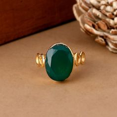 Green onyx Ring, Bezel Set Ring, Beautiful Ring, 18k Gold Plated Ring, Oval Shape Ring,  Gemstone Ring, Handmade Designer Ring, Cut Stone Ring Product Detail SKU:DJR-1562 Weight: 6.00 Gms Stone : Green Onyx Stone Size: 10*14 MM Metal: Brass{Gold Plated} Ring Size: 4-11 US Please Note - Color in the picture may be slightly different from the actual product, because these are natural Gemstone and may slightly    differ from the photograph and light conditions. We tried to describe as accurately as Oval Green Onyx Gemstone Ring, Oval Green Onyx Rings, Oval Shape Ring, Green Onyx Stone, Bezel Set Ring, Ring Bezel, Set Ring, Ring Oval, Onyx Ring