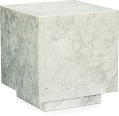 a white marble cube shaped object on a white background with clipping for text or image