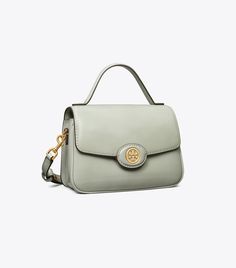 Small Robinson Spazzolato Top-Handle Bag: Women's Designer Crossbody Bags | Tory Burch Ella Tote, Womens Designer Handbags, Barrel Bag, Designer Crossbody, Chic Bags, Designer Crossbody Bags, Unique Bags, High Standards, Perfect Bag