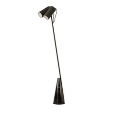 a black floor lamp on a white background