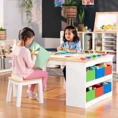 Kids Arts and Crafts Table and Chair Set Kids Craft Table, Kids Art Table, Paint Cups, Craft Room Organisation, Organization Playroom, Playroom Table, Kids Workspace, Crafts Table, Drawing Desk