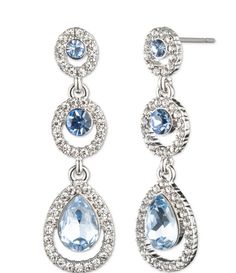 From Givenchy&#x2C; these earrings feature: Crystal linear earringsSilver toneZinc/Titanium/Glass/Maxima Pierced post closureApprox. 1.3" dropImported. Dressy Hats, Butterfly Shoes, Type Of Person, Jewelry Styles, Dr Closet, Rhinestone Jewelry, Accessories Jewelry Earrings, Fairytale Wedding, Dillard's