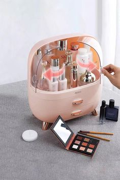 🌼【Practical and portable】This large makeup organizer is elegant and easily fits into any room decor. 🌼【Large Makeup Organize】This large-capacity portable skincare organizer is effortlessly organized for multiple projects so you're ready to go in style. Even tall bottles of skincare products are no problem. 🌼【Waterproof And Dustproof】 The ultra-large makeup organiser box can accommodate a large number of cosmetics and beauty products, allowing all items to be stored in an organized manner. The transparent cover provides dust and water resistance, keeping the internal items clean and tidy. 🌼【Versatile Usage:】It can be placed not only on a dressing table but also on a desk, in the bathroom, bedroom, office, countertop, cabinet, toilet, kitchen, and other places, making it very practical. Wooden Makeup Organizer, Dressing Vanity, Skincare Organizer, Makeup Organiser, Countertop Cabinet, Makeup Storage Box, Skincare Organization, Makeup Gift, Organizer Storage