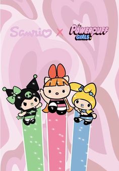 the powerpuff girls wallpapers are all lined up in different colors and sizes