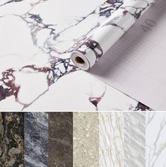 several different types of marble paper on top of each other