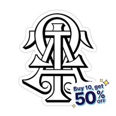 an anchor sticker with the words buy 10 get 50 % off