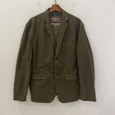 [DESCRIPTION] Please read the description first before buy my items‼️‼️ Vintage Crawl Up Jacket (please refer the actual measurements given and compare it with best fitting clothes,by using the size on tag is not always accurate) All in good condition [MATERIAL] Cotton [MEASUREMENT] Measurement:  armpit to armpit : 21 inches  Back collar to bottom : 29 inches Sleeve length from under armpit to end of cuff : 17.5 inches [CONDITION] - All in good condition  - Kindly please refer photo [PAYMENT & N Cotton Button-up Blazer For Fall, Cotton Button-up Fall Blazer, Fall Cotton Button-up Blazer, Cotton Sport Coat With Double Button Closure For Fall, Khaki Cotton Outerwear With Buttoned Pockets, Winter Cotton Single Breasted Sport Coat, Fall Cotton Blazer With Patch Pockets, Casual Cotton Blazer For Fall, Casual Single-breasted Khaki Pea Coat