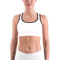 Whiter than Snow, Solid White Sports Bra The Gearbunch Solid White sports Bra is a super versatile piece to add to your collection. As you know white is the easiest shade to style, you can wear these as a white on white outfit or pair it back with colors and prints. This gorgeous sports bra is made from moisture-wicking material that stays dry during low and medium intensity workouts. The bra has support material in the shoulder straps, double layer front, and a wide elastic band to ensure const Casual Sports Bra For Light Sports With Athletic Fit, Functional White Sports Bra For Workout, Functional White Moisture-wicking Activewear, White Breathable Sports Bra, White Breathable Sports Bra For Sports, Breathable White Sports Bra For Training, White Athleisure Sports Bra For Gym, Breathable White Sports Bra For Light Sports, White Functional Activewear For Light Sports