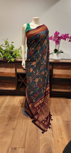 Beautiful Pen Kalamkari/ Hand Drawn Gadwal Saree, blouse to be customized. Product ships immediately within US. Blouse can take 2-3 weeks Traditional Multicolor Block Print Pre-draped Saree, Bohemian Designer Blouse Piece With Printed Motifs, Traditional Pre-draped Saree With Printed Motifs In Georgette, Georgette Dupatta With Kalamkari Print In Traditional Drape, Bohemian Silk Blouse Piece For Designer Wear, Chanderi Blouse With Printed Motifs In Traditional Drape, Bohemian Traditional Wear With Unstitched Blouse In Georgette, Multicolor Traditional Drape Blouse With Printed Motifs, Traditional Kalamkari Print Georgette Dupatta