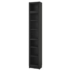 BILLY / OXBERG bookcase w glass doors/ext unit, black oak effect, 153/4x113/4x931/4" BILLY bookcase is a beloved icon that, thanks to its versatility, can be used in many ways. This solution utilizes the ceiling height, while glass doors display your finest items and keep them dust-free. Black Glass Doors, Billy Oxberg Bookcase, Oxberg Bookcase, Billy Oxberg, Tall Shelves, Bookcase With Glass Doors, Holly House, Glamour Decor, Ikea Billy