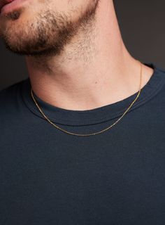 Gold THIN 1mm Cable Chain Necklace for Men Necklace WE ARE ALL SMITH Men’s Necklace Aesthetic, Men’s Gold Necklace, Necklace For Guys, Male Pendant, Build Shoulders, Gold Neck Chain, Chain Necklace For Men, Guy Fits, Silver Chain For Men