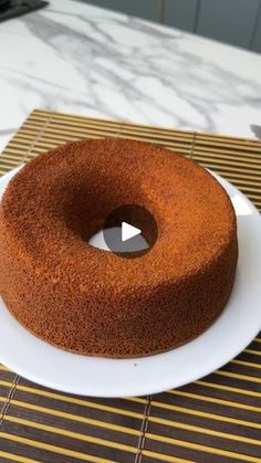 a cake sitting on top of a white plate