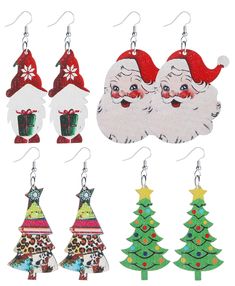 PRICES MAY VARY. 🎅Christmas Earrings🎅The christmas tree theme earrings symbol Christmas day, The wooden tree shape gives the piece a warm, minimal look, while the christmas tree piece gives a whimsical vibe add to the festive atmosphere. 🎄Christmas Tree Earrings🎄Get ready for christmas day with these christmas tree earrings! The classic wood base with christmas tree santa claus as embellishments,add a touch of christmas glamour. 🎊Material Size🎊Only 0.12oz, Length: 2.95in, Width: 1.5in. Mad Wooden Christmas Earrings, Christmas Glamour, Teacher Party, Christmas Tree Theme, Walnut Plywood, Tree Santa, Cute Santa Claus, Tree Theme, Get Ready For Christmas