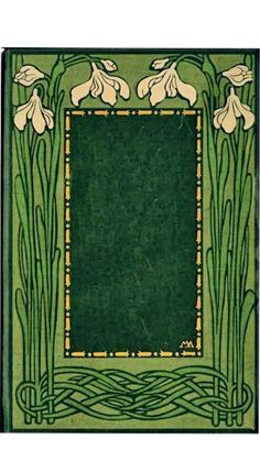 a green book cover with flowers and leaves on the front, in an art deco style