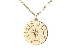 10k Yellow Gold Compass Pendant 17 Inch Necklace. Measures approximately 1/2 of an inch in width, is adjustable to be worn at 16 or 17" length, and has a spring ring clasp. Adjustable Yellow Gold Round Disc Jewelry, Adjustable 14k Gold Round Disc Jewelry, Adjustable 14k Gold Disc Jewelry, Adjustable Tarnish Resistant Medallion Jewelry, Adjustable Tarnish-resistant Medallion Jewelry, Symbolic Medallion Jewelry With Adjustable Chain, Nickel-free Yellow Gold Medallion Necklace, Adjustable Yellow Gold Symbolic Necklace, Symbolic Yellow Gold Adjustable Necklace