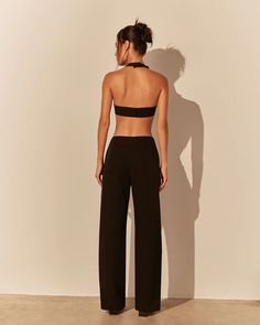 Tailored trousers with a mid-rise waist; featuring a straight and elegant cut; fully lined with the same fabric; front closure with a fly and hook-and-eye.Note: The belt is not included with the trousers.Composition:96% polyester, 4% elastane Sleek Wide Leg Pants With Belt Loops For Evening, Sleek Wide Leg Pants For Evening With Belt Loops, Straight Leg Evening Pants With Belt Loops, Straight Leg Pants With Belt Loops For Evening, Evening Straight Pants With Belt Loops, Wide-leg Pants With Belt Loops For Party, Evening Wide Leg Belted Bottoms, Evening Dress Pants With Belt Loops And Straight Leg, Party Straight Leg Elastane Pants