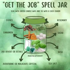 Willow Witchcraft Job Promotion Spell Jar, Get That Job Spell, Success Jar Spell, Job Attraction Spell, Spell For Getting A Job, Get The Job Spell Jar, Spells For Job Success, Sour Jar Spell Ingredients, New Job Spell Jar