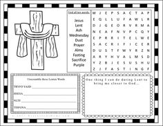 the word search for jesus's cross is shown in this printable activity sheet