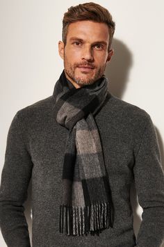 Dating back hundreds of years, plaid is a cold-weather favorite and that doesn't seem to be diminishing any time soon. The classic grid pattern appears on this scarf in muted neutrals that still have the power to punctuate an overcoat or sweater. Pack this essential for vacations and business trips alike - the unparalleled softness of the cashmere is great for in-flight slumber and chilly destinations alike. Grid Pattern, Cashmere Scarf, Outdoor Wear, Scarf Styles, Business Travel, Plaid Scarf, Cold Weather, Flight, Cashmere