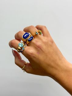 Blue Stone Rings - These rings are a collection of all VASI Jewelry blue stone rings! Pick the one you love most ◡̈ From minimal dome rings to chunky gemstone rings, there's a perfect blue piece for everyone! Please check the listing photos to pick the correct ring type and size!  Details: - Stainless Steel and 18k Gold - CZ stones or Agate - gold filled - non-tarnishing - Hypoallergenic - Style: Minimalist WHY VASI Jewelry? - Ethically sourced gems and stones - Made with recycled gold - Handmade or designed/sourced - Shop local (based in Chicago) - Beats major competitors prices  - Long lasting quality - Modern and trendy - Dainty minimal pieces - Free shipping over $35 - Good reviews (checkout vasijewelry.com) VASI: follow along on instagram @vasi.jewelry or shop the site http://vasijewe Modern Gold Stackable Gemstone Rings, Modern Gold Stackable Rings With Gemstones, Modern Stackable Gold Rings With Gemstones, Gold Sapphire Gemstone Open Ring, Gold Gemstone Stackable Open Rings, Modern Rings With Gemstone Accents As Gifts, Gold Stackable Gemstone Open Rings, Gold Open Ring With Topaz Gemstone, Gold Plated Gemstone Rings For Everyday