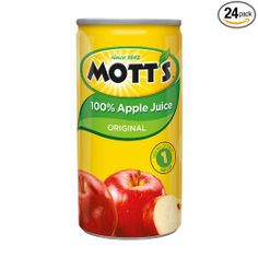 mott's apple juice can on white background