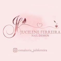 a logo for a nail salon with two birds on top of it and the word's name written in cursive writing