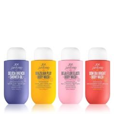 Enjoy a spa-worthy shower experience with our full body wash collection. This benefit-packed, travel-sized quad features sulfate-free ingredients to help address skin concerns from KP to dryness to loss of elasticity. Preppy Body Wash, Eos Body Wash, Full Shower Routine, Body Wash Collection, Body Care Collection, Brazilian Bum Bum Cream, Bum Bum Cream, Acai Fruit, Oil Body Wash