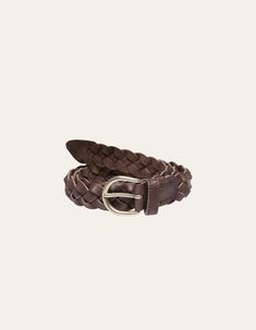 Braided leather belt made in Denmark with rounded matte antique silver metal buckle

- 100% Smooth Grain Leather
- Made in Denmark
- Vintage-inspired braided leather 
- Rounded buckle in brushed metal
- Brand lettering on inside Brand Lettering, Braided Leather Belt, Braided Belt, Belt Accessories, Brushed Metal, Braided Leather, Metal Buckles, Accessories Shop, Leather Belt