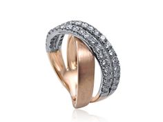 two tone gold and silver ring with diamonds