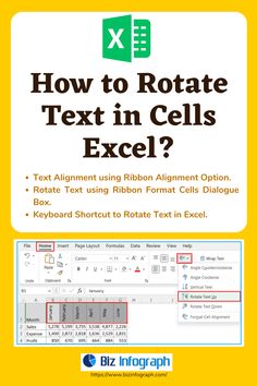 how to rotate text in cells excel?