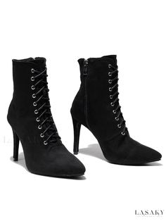 Lasaky - Exquisite Womens Lace-Up Pointy Toe Stiletto Ankle Boots Pleaser High Heels, Stiletto Ankle Boots, Latin Dancing, Summer High Heels, Summer Boots, Embellished Shoes, Designer Pumps, Heels For Women, Lace Up Ankle Boots