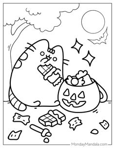 48 Pusheen Coloring Pages (Free PDF Printables) Pusheen Halloween Coloring Pages, Coloring Books Halloween, Pusheen Colouring Pages, Pusheen Printables Free, Pusheen Coloring Pages Free Printable, Printable Coloring Pages Halloween, Kawaii Halloween Coloring Pages, Squishmallow Coloring Pages Free, Cute Witch Coloring Pages