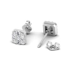 Expertly crafted, this square baguette and round diamond stud earrings are a stunning combination of sleek and timeless design. Made with precision and attention to detail, these earrings will add a touch of elegance to any outfit. The sparkling diamonds are expertly set, ensuring a brilliant shine that will elevate your style. Metal: 14K Gold Setting Type: Prong Rhodium Finish: Yes, on White Gold Natural Diamond Details: Weight: 0.52 Shape: Round and Baguette Quantity: 18 Average Cut: Very Good Round Diamond Stud Earrings, Diamond Earrings Studs Round, Dance Jewelry, Birthstone Gifts, Ring Pendant Necklace, Diamond Stud Earrings, Diamond Stud, Sparkle Diamonds, Mens Wedding Bands