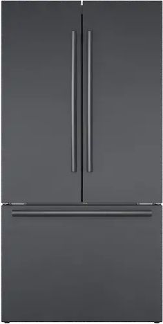 a gray refrigerator freezer with two doors