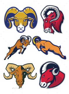 the rams and rams mascots are depicted in this graphic design - sports / activity conceptual