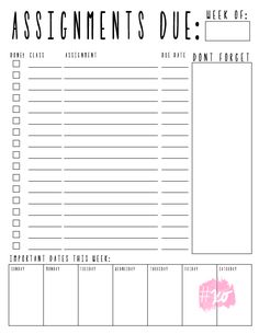 the printable worksheet for students to do their assignment