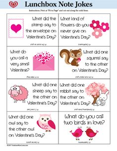 valentine's day lunchbox notes for kids