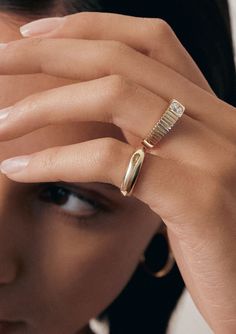 Inspired by Jennie's great grandmother's wedding band, this is a signature timeless piece you'll wear for every occasion. Her soft curves are bold, yet elegant enough to be worn day to night. Make her your trademark. Hollowed out and designed with comfort in mind. If you're looking for a solid version, shop the Dare to Love Dome Ring I (NON-HOLLOW).Complete the look with our Claudine Twist Ring II. We recommend sizing up by at least half a size if this ring is thicker than what you typically wea Luxury Everyday Polished Dome Ring, Minimalist Dome Ring With Polished Finish, Timeless Gold Dome Ring, Minimalist Polished Dome Ring, Minimalist Gold Dome Ring In Brass, Half Tennis Bracelet, Dare To Love, Ribbed Ring, Rib Ring