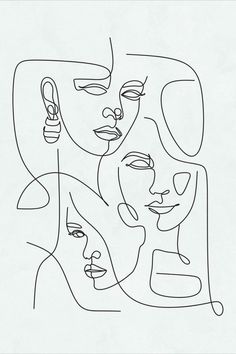 a line drawing of three women with one holding a cell phone and the other looking at her