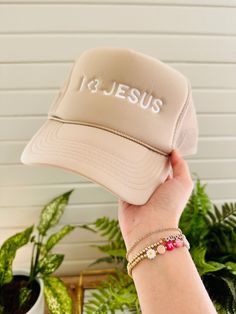 Show everyone you love Jesus with this cute trucker hat! <3 Adjustable mesh back trucker Christian Trucker Hats, Forrest Frank, Cute Trucker Hat, Christian Accessories, Jesus Clothes, Christian Hats, I Love Jesus, Faith Clothing, Christian Designs