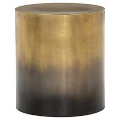 a gold and black table on a white background