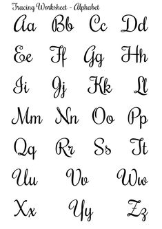 the upper and lowercase letters are handwritten in cursive writing