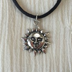 Sun choker necklace silver sunface 90s choker necklace on Adjustable Metal Necklace With Sun And Moon Design, Adjustable Sun And Moon Metal Necklace, Adjustable Sun And Moon Design Metal Necklace, Adjustable Sun And Moon Necklace, Adjustable Metal Necklace With Sun Design, Adjustable Sun Design Necklace For Festivals, Adjustable Nickel-free Choker For Festivals, Adjustable Vintage Jewelry With Sun Design, Adjustable Metal Sun And Moon Jewelry