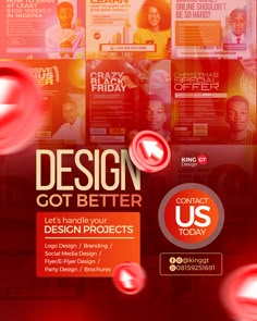 a flyer for a design company