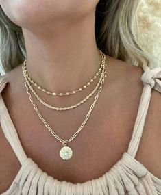 Gold jewelry stacking sets at Dylan Rae Jewelry. Shop all gold necklaces, bracelets, earrings and rings. Paperclip Necklace With Pendant, Paperclip Necklace Layering, Jewellery Stacking, 2023 Products, Necklace Set Gold, Layered Coin Necklace, Jewelry Stacking, Necklace Combo, Paperclip Necklace